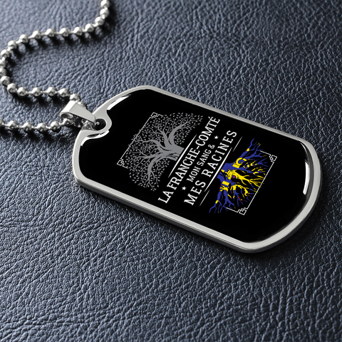 Mes Racines Franc-comtoises - Collier et médaille militaire cadeau pour Franc-Comtois - Bijouterie