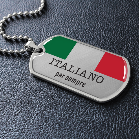 Collier et médaille militaire PER SEMPRE® Italiano cadeau pour Italiens - Bijouterie
