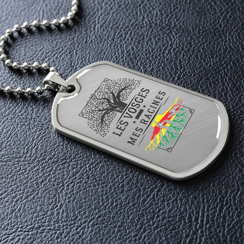Collier et médaille pendentif militaire RACINES® Vosgiennes - cadeau pour un Vosgien - Bijouterie