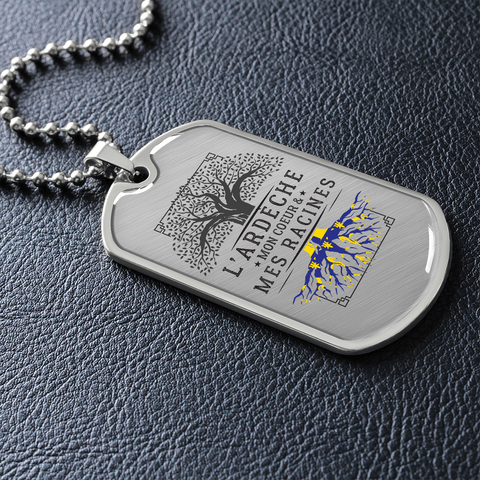 Collier médaille militaire RACINES® Ardéchoises - Cadeau pour un Ardéchois - Bijouterie