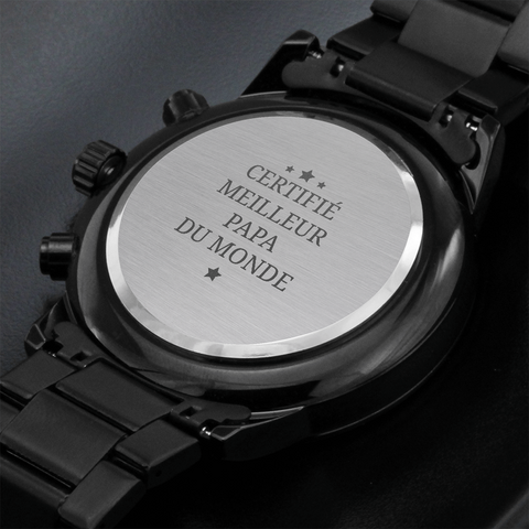 Montre EMPIRE® - Certifié meilleur papa du monde - Cadeau pour la fête des pères - Bijouterie
