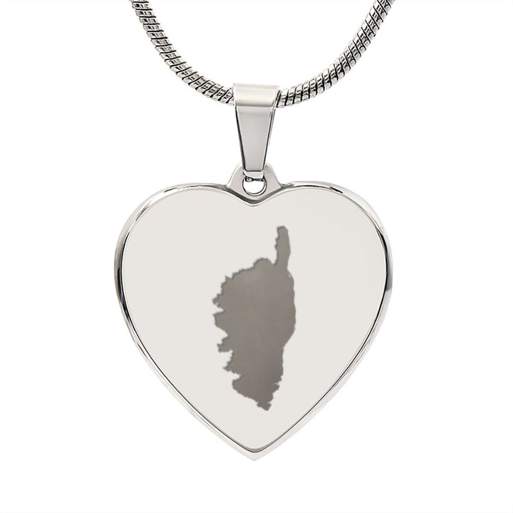 Collier Coeur Gravé de Corse - Bijouterie