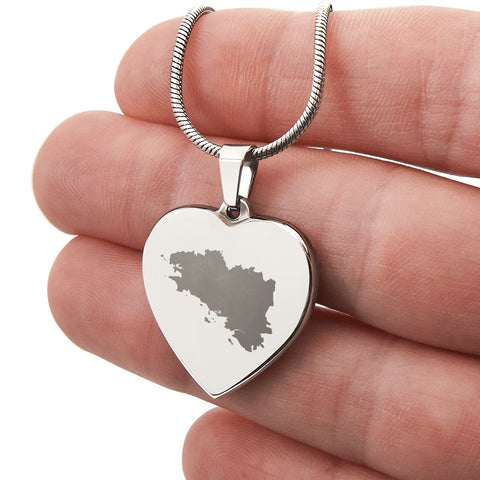 Collier coeur gravé de Bretagne - Bijouterie