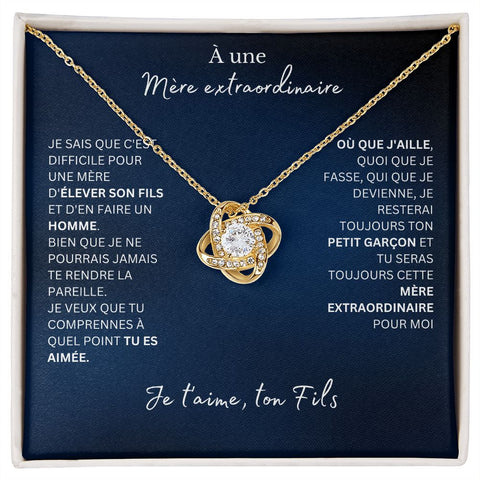 Collier pendentif PIERRE DE L'INFINI + CARTE - Cadeau pour une mère - Bijouterie famille