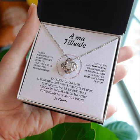 Collier pendentif PIERRE DE L'INFINI® + Carte - Cadeau pour sa filleule - Bijouterie famille