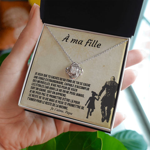 Collier PIERRE DE L'INFINI + Carte - Cadeau père fille - Carte inspiration Celtique - Bijouterie