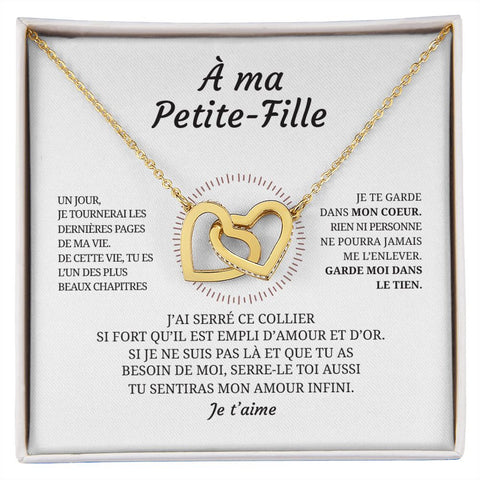 Collier pendentif COEUR CROISÉ + Carte cadeau pour votre petite-fille - Bijouterie famille