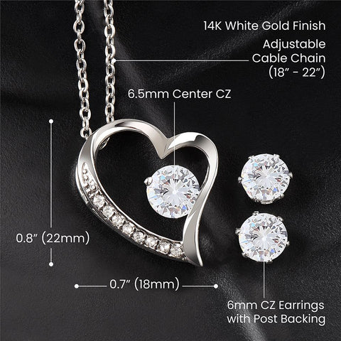 Collier pendentif COEUR ÉTERNEL + Carte cadeau pour votre filleule - Bijouterie