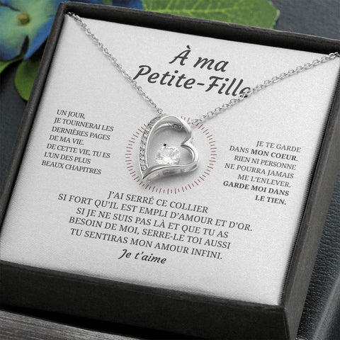 Collier pendentif COEUR ÉTERNEL + Carte cadeau pour votre petite-fille - Bijouterie famille