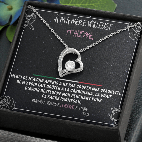 Collier pendentif "un coeur pour toujours" - Cadeau pour de fils à mère italienne - Bijouterie