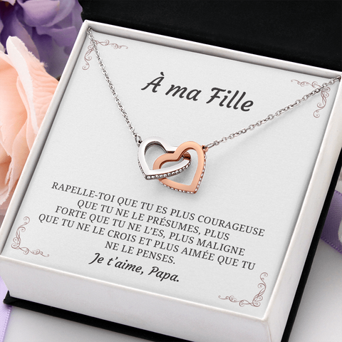 Collier et carte DEUX-CŒURS®  - Cadeau Père-fille - Bijouterie