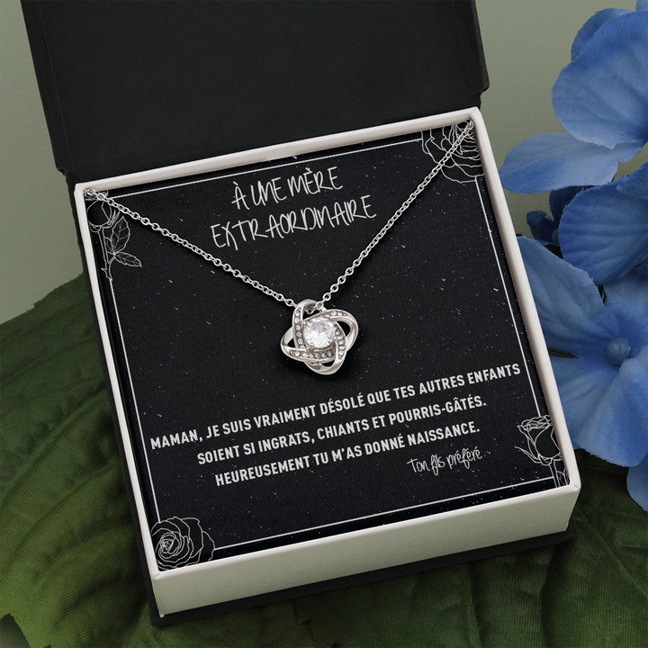 Collier pendentif Pierre de l'infini - Cadeau humour de fils à mère - Bijouterie