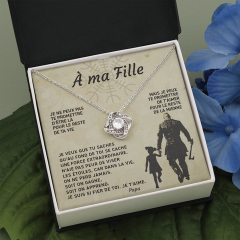 Collier PIERRE DE L'INFINI® - Carte inspiration Celte / Nordique / Bretonne / Normande - cadeau père fille - Bijouterie famille