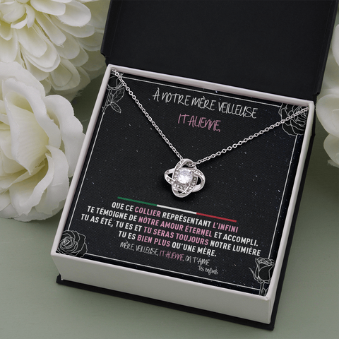 Collier pendentif pierre de l'infini - Cadeau pour mère italienne - Bijouterie