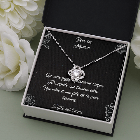 Cadeau fille mère - fête des mères collier pierre de l'infini - Bijouterie famille - Message personnalisé