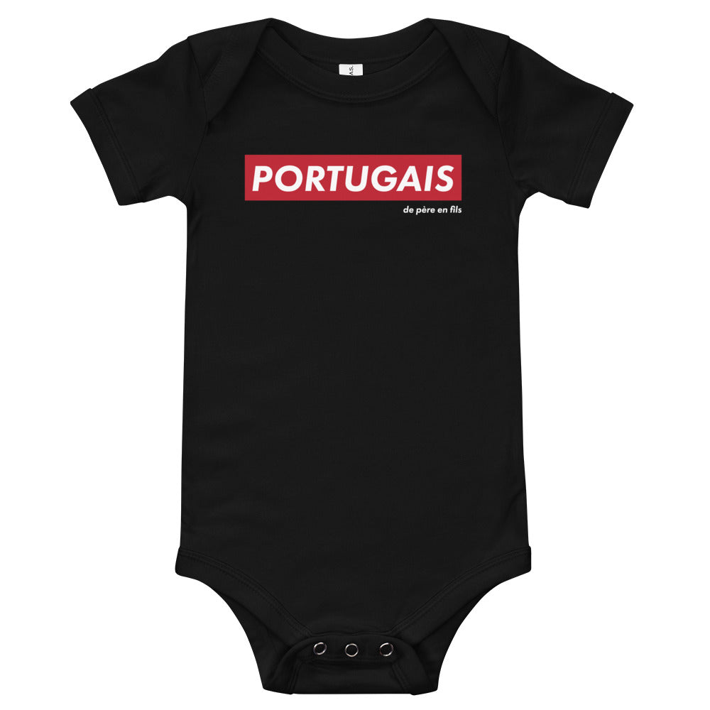 Body bébé Portugal noir - Portugais de père en fils
