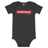 Thumbnail for Body bébé Portugal gris foncé chiné dos - Portugais de père en fils