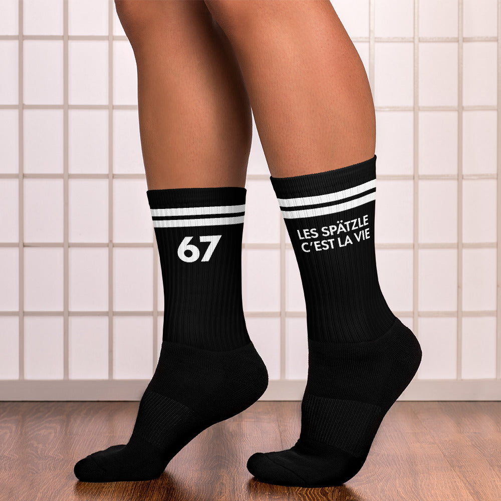 Chaussettes Alsace noires - Spätzle c'est la vie
