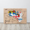 Toile décorative Bretagne - Carte des pays bretons avec drapeaux