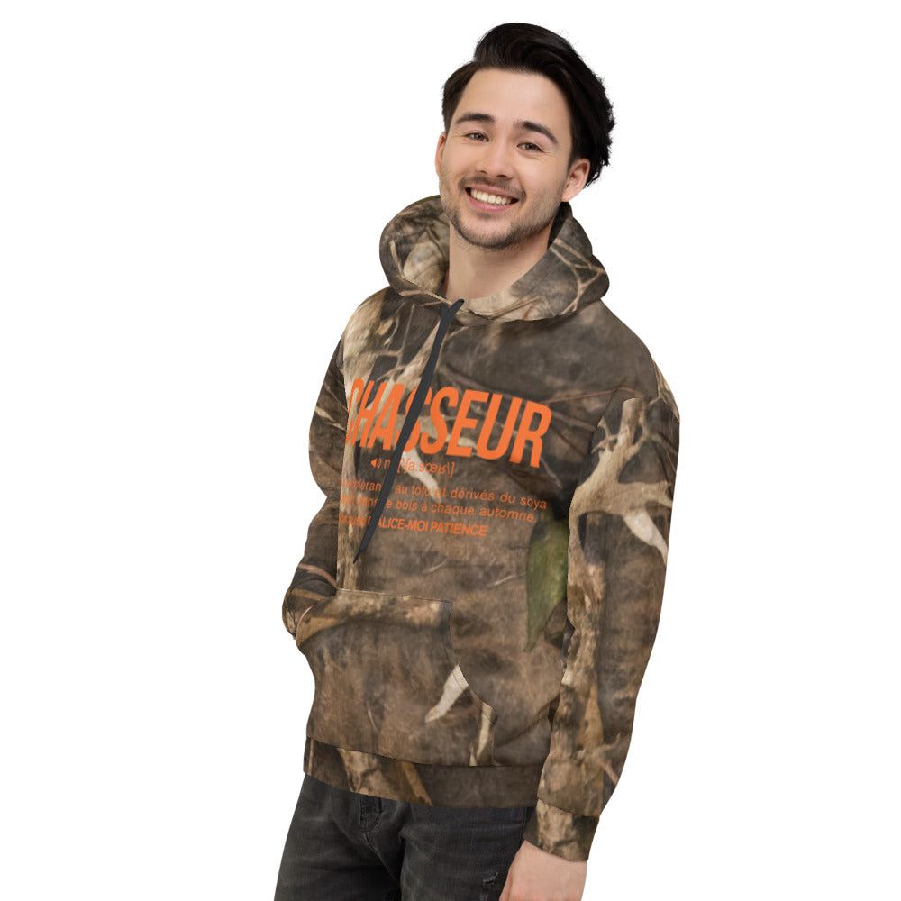 Sweatshirt camo bois d'Automne chasseur - définition humoristique face