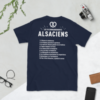 Thumbnail for T-shirt Alsaciens gris foncé dos - Les 10 commandements humoristiques