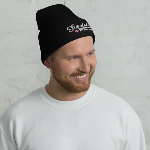 Savoisien pour toujours, Savoie - Bonnet homme brodé noir ou rouge - Ici & Là - T-shirts & Souvenirs de chez toi