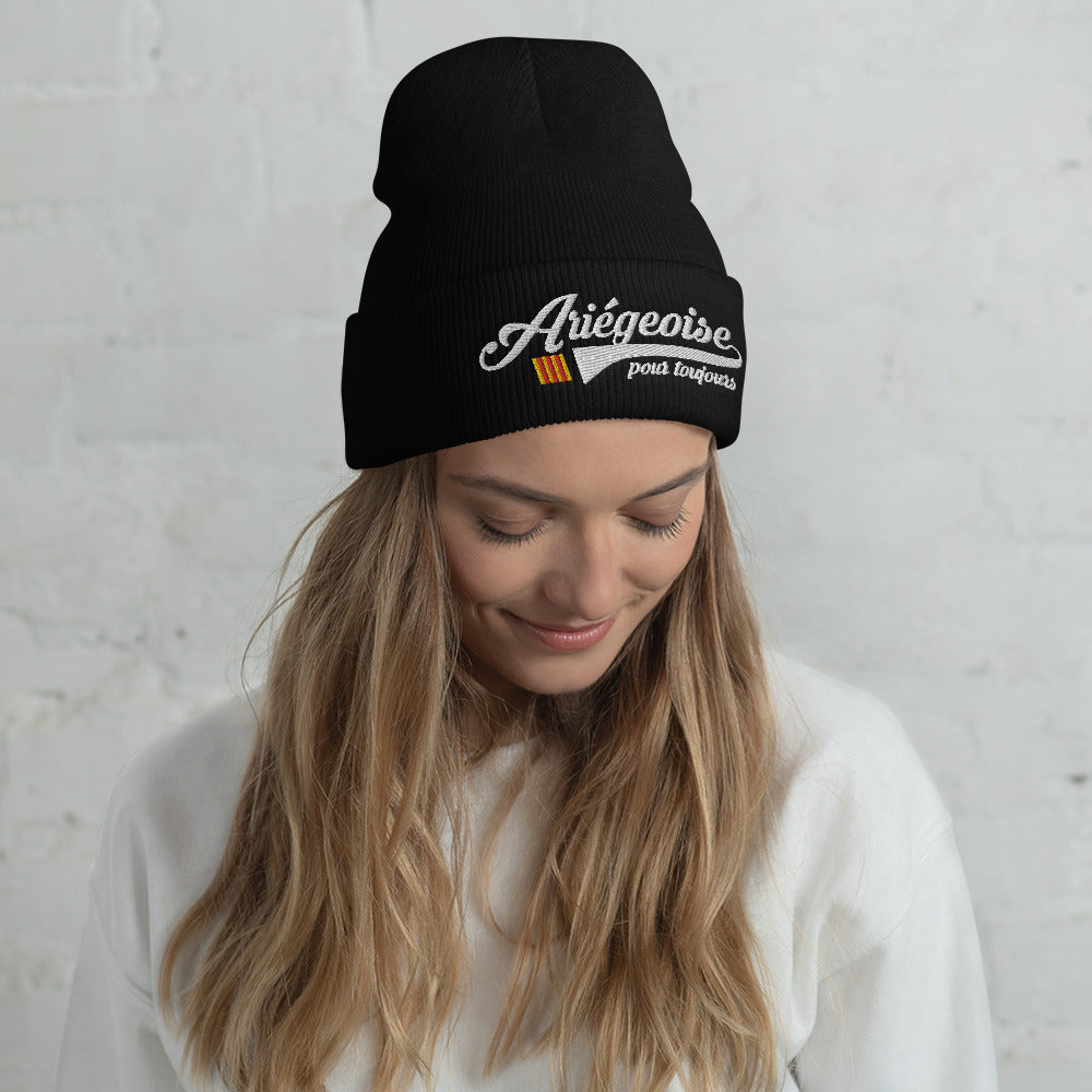 Ariégeoise pour Toujours - Bonnet femme brodé noir ou rouge - Ici & Là - T-shirts & Souvenirs de chez toi