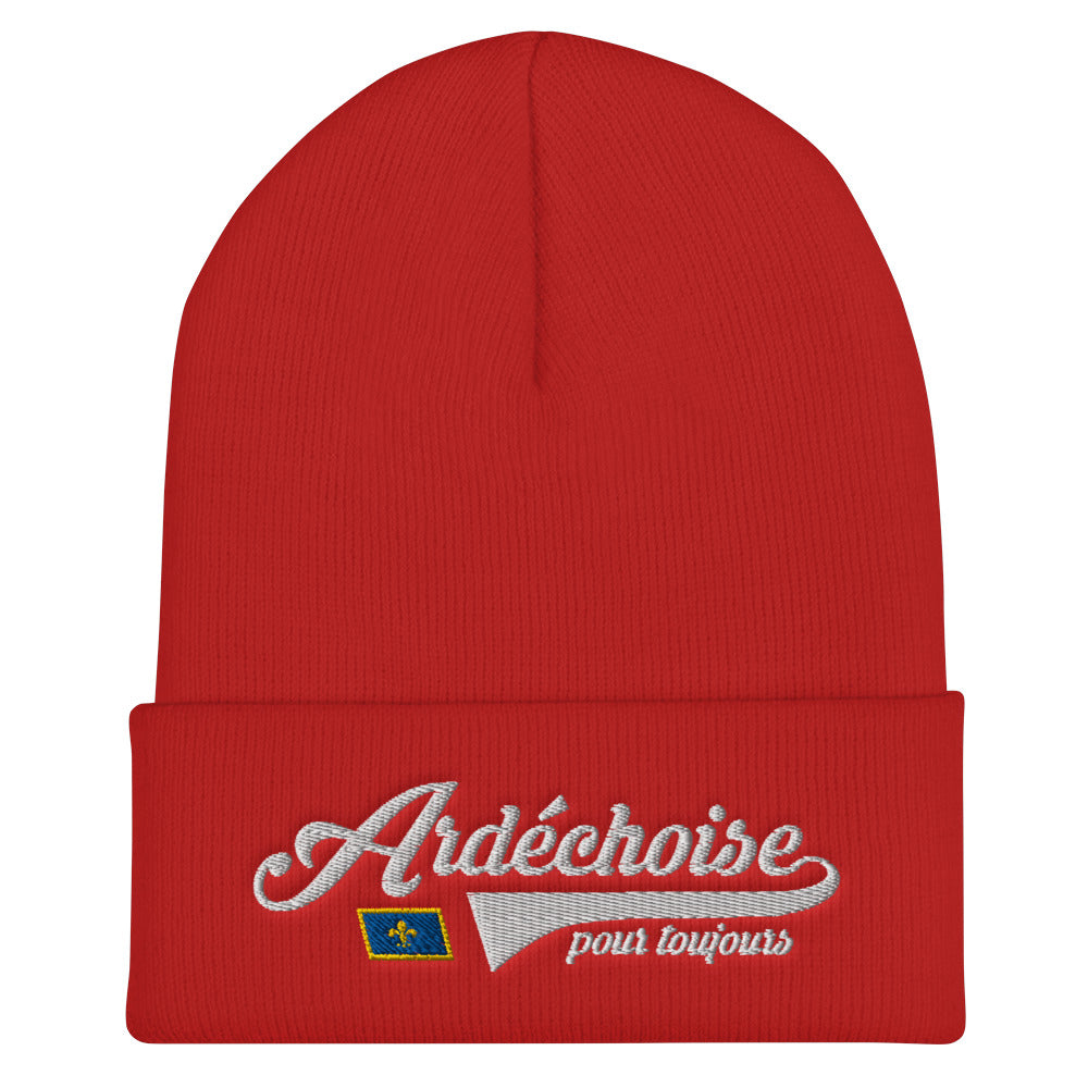 Ardéchoise pour toujours - Bonnet brodé femme noir ou rouge - Ici & Là - T-shirts & Souvenirs de chez toi