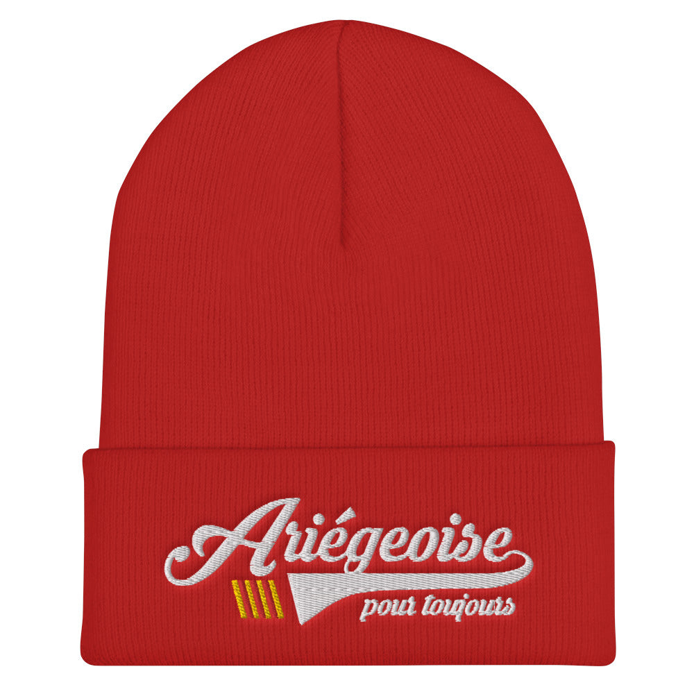 Ariégeoise pour Toujours - Bonnet femme brodé noir ou rouge - Ici & Là - T-shirts & Souvenirs de chez toi