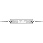 Gourmette / Bracelet Italia en Argent avec coeur gravé pour les Italiennes - Ici & Là - T-shirts & Souvenirs de chez toi