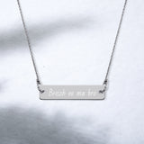 Collier en argent avec pendentif gravé : Breizh eo ma bro - Bretagne mon pays