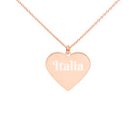 Collier cœur en argent gravé - Italia - Italie - Ici & Là - T-shirts & Souvenirs de chez toi