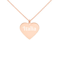 Thumbnail for Collier cœur en argent gravé - Italia - Italie - Ici & Là - T-shirts & Souvenirs de chez toi