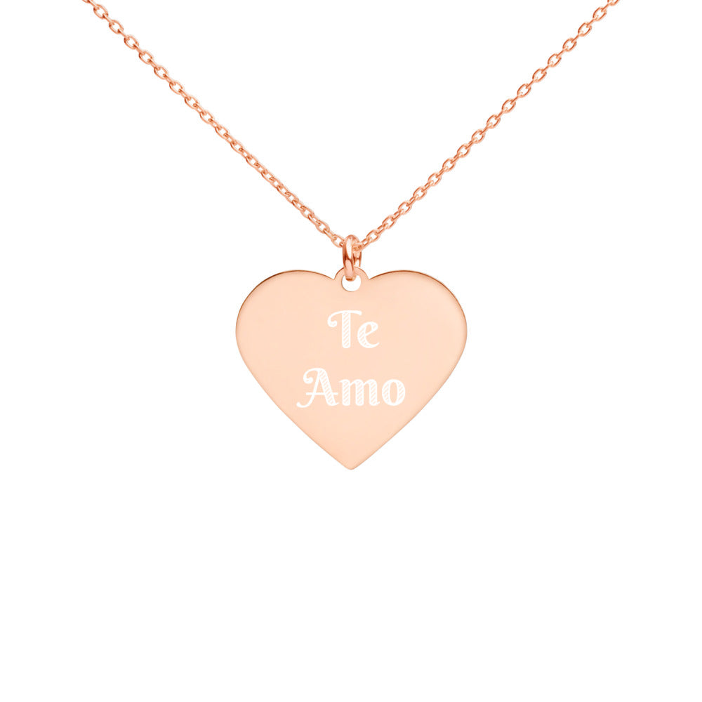 Collier Coeur - Te Amo Portugaise en argent sterling - Ici & Là - T-shirts & Souvenirs de chez toi