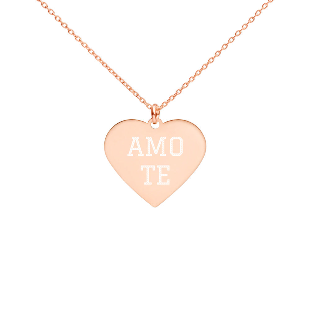 Collier Coeur - Amo-Te "je t'aime en portugais" en argent sterling - Ici & Là - T-shirts & Souvenirs de chez toi