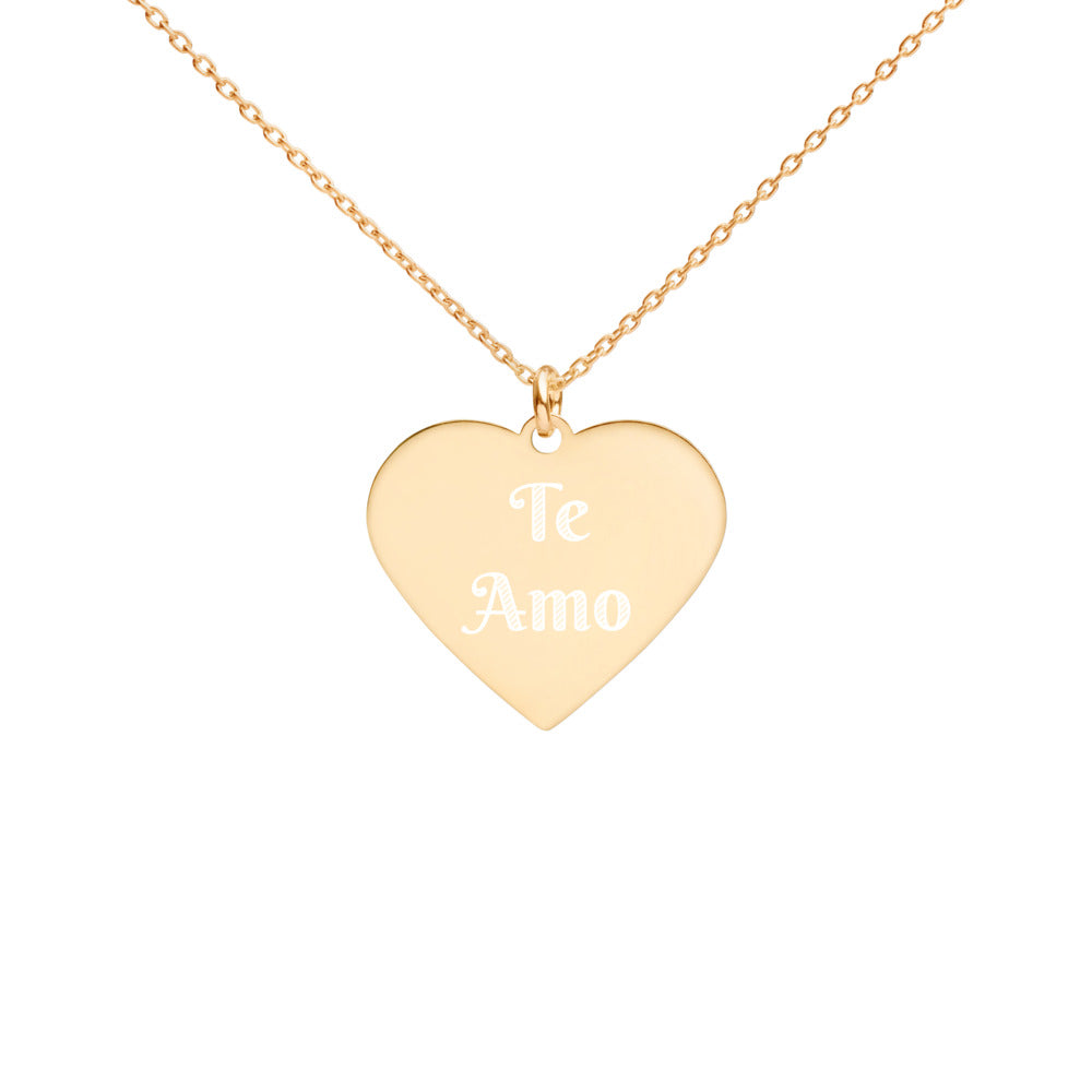 Collier Coeur - Te Amo Portugaise en argent sterling - Ici & Là - T-shirts & Souvenirs de chez toi