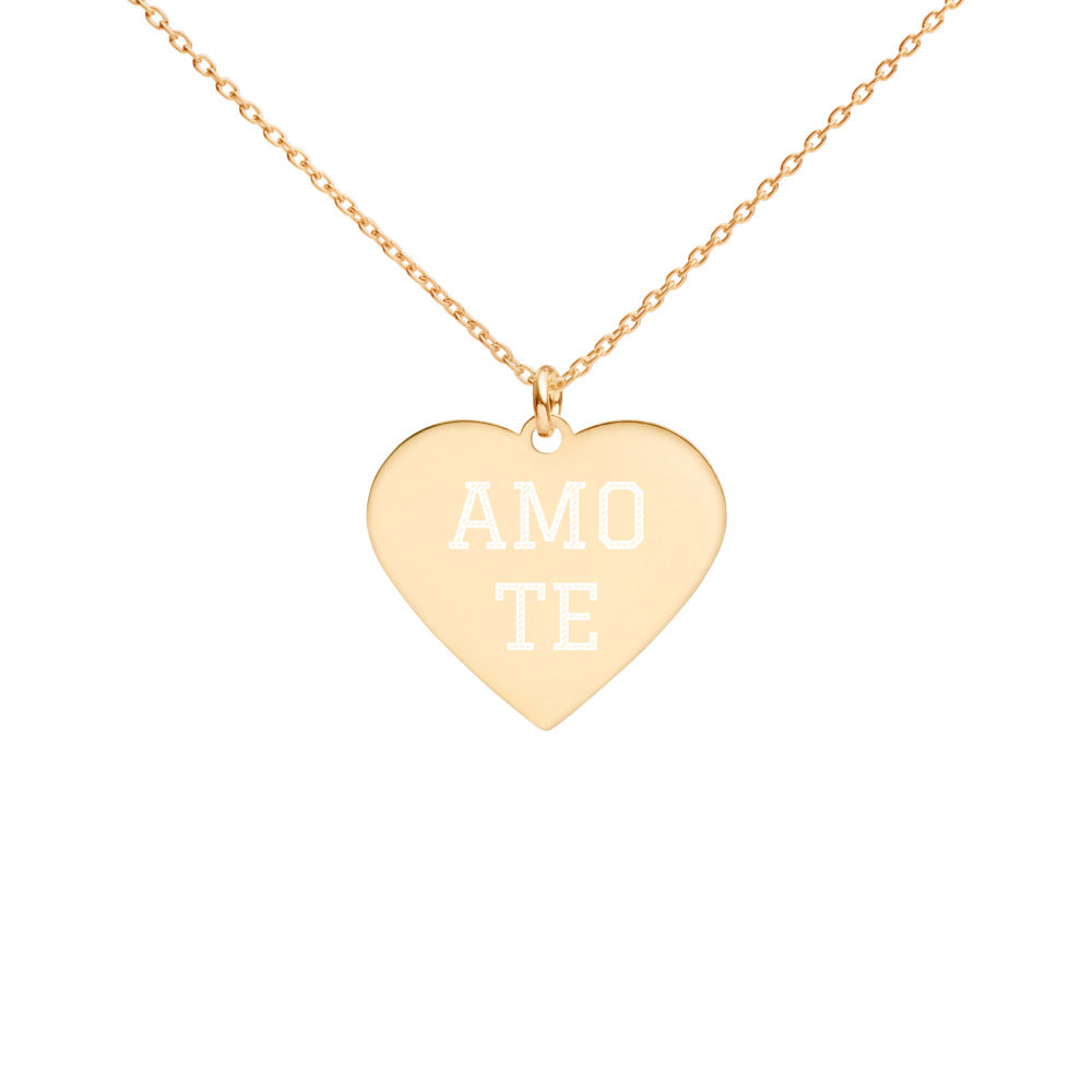 Collier Coeur - Amo-Te "je t'aime en portugais" en argent sterling - Ici & Là - T-shirts & Souvenirs de chez toi