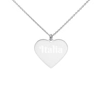 Thumbnail for Collier cœur en argent gravé - Italia - Italie - Ici & Là - T-shirts & Souvenirs de chez toi