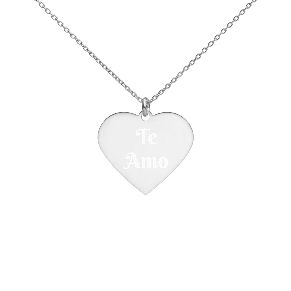 Collier Coeur - Te Amo Portugaise en argent sterling - Ici & Là - T-shirts & Souvenirs de chez toi