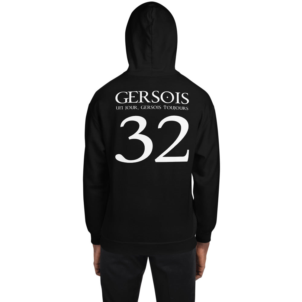 Sweat à capuche Gersois gris foncé chiné dos - Confort et fierté locale