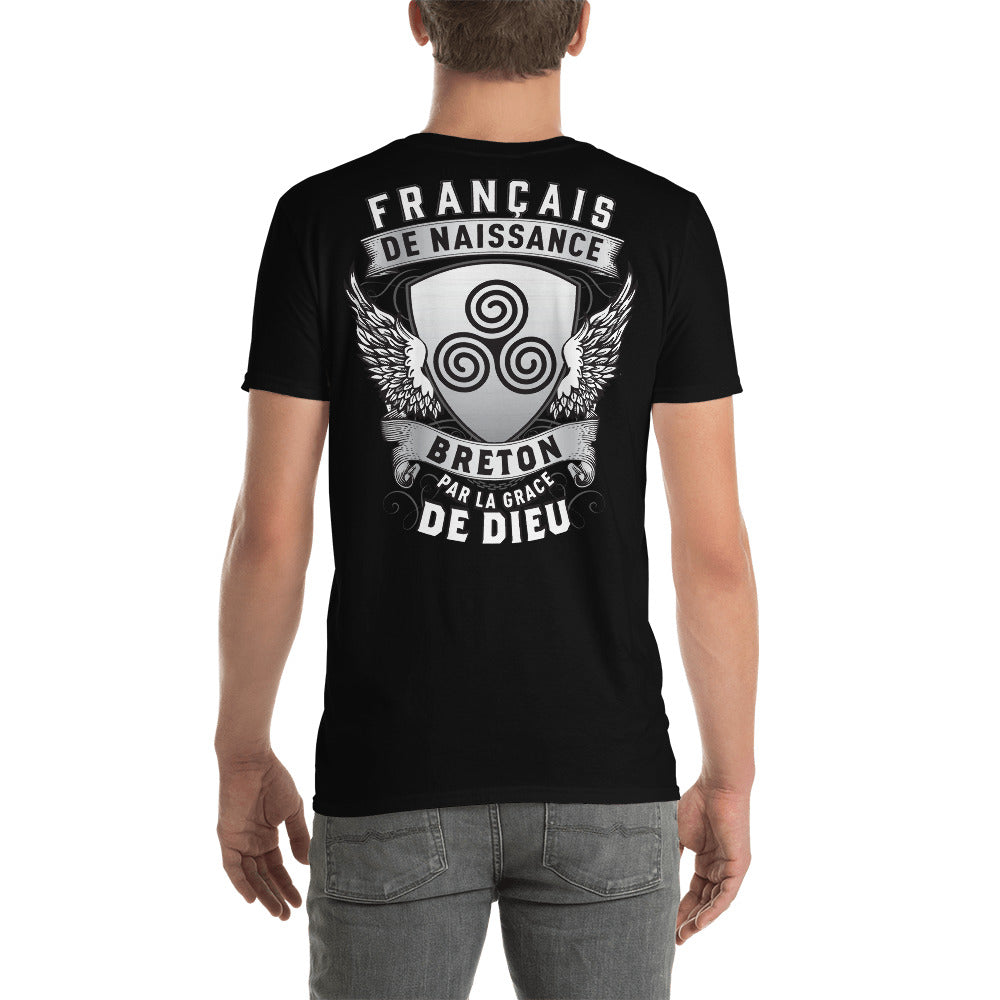 T-shirt Bretagne noir dos - Français de naissance, Breton par grâce