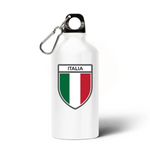 Gourde blanche  - Bouteille en Aluminium - Italia - Italie - Blason Italien - Ici & Là - T-shirts & Souvenirs de chez toi