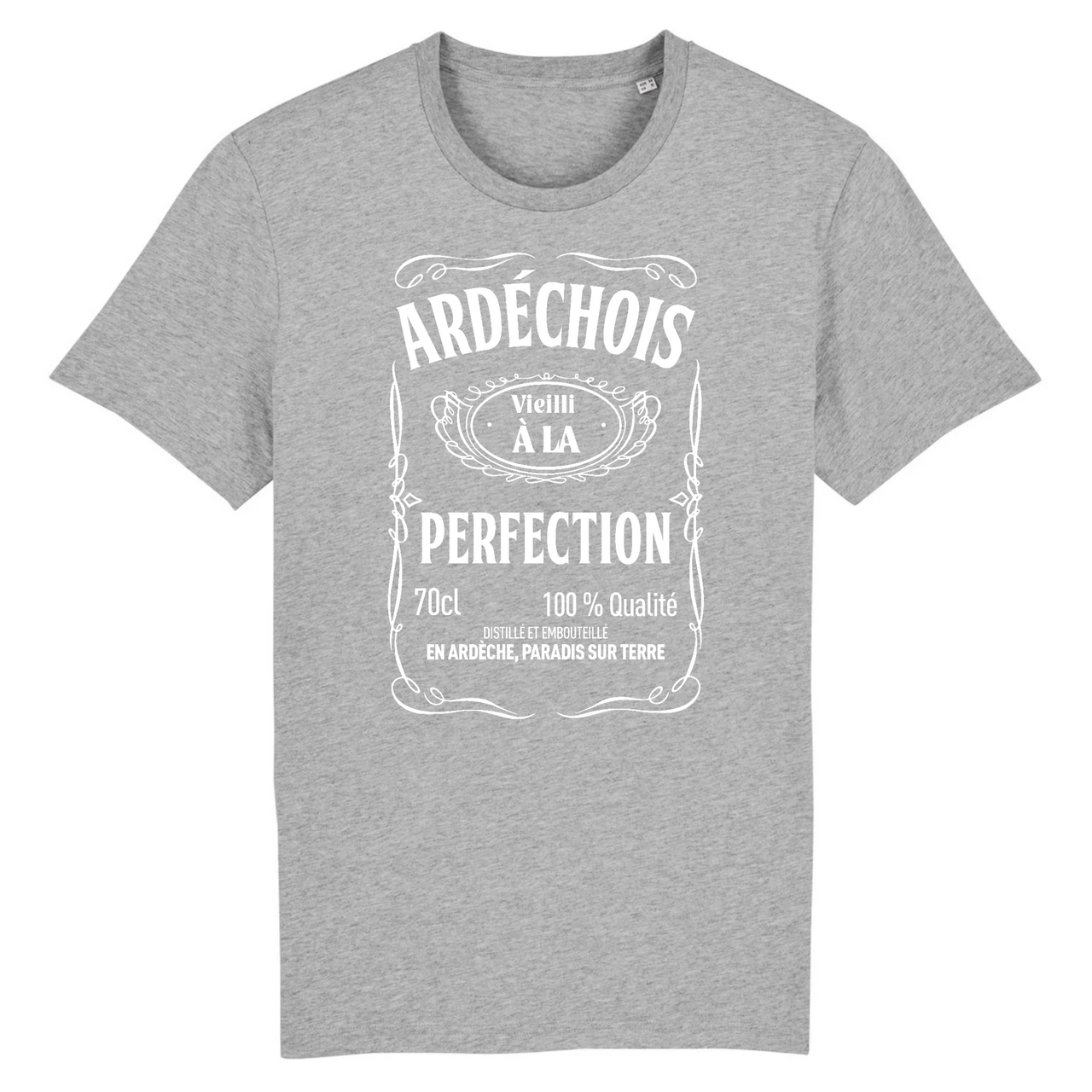 Ardéchois Vieilli à la perfection - T-shirt coton BIO - Imprimé dans le Midi - Ici & Là - T-shirts & Souvenirs de chez toi