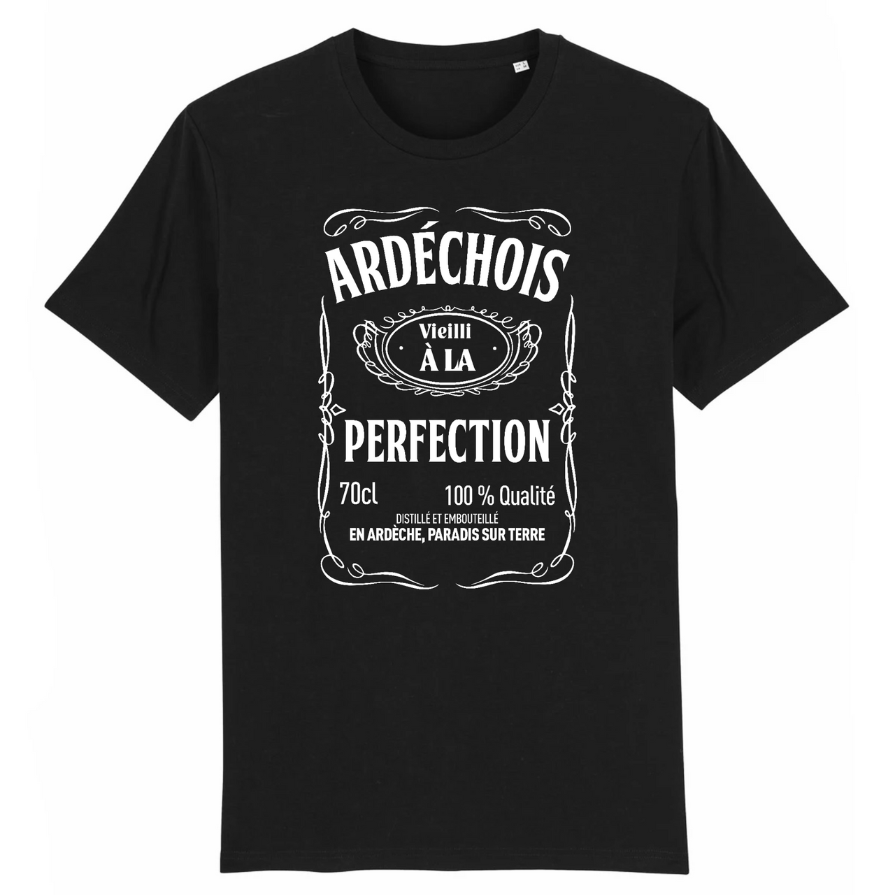 Ardéchois Vieilli à la perfection - T-shirt coton BIO - Imprimé dans le Midi - Ici & Là - T-shirts & Souvenirs de chez toi