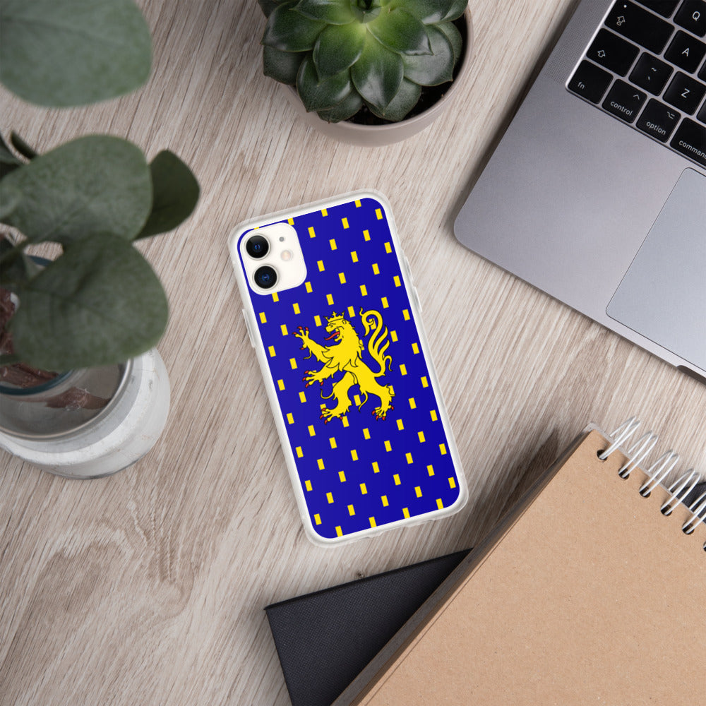 Coque iPhone Drapeau Franc-Comtois - Lion de Franche Comté - version pure - Ici & Là - T-shirts & Souvenirs de chez toi