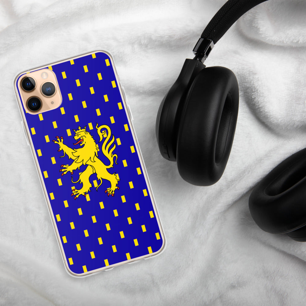 Coque iPhone Drapeau Franc-Comtois - Lion de Franche Comté - version pure - Ici & Là - T-shirts & Souvenirs de chez toi