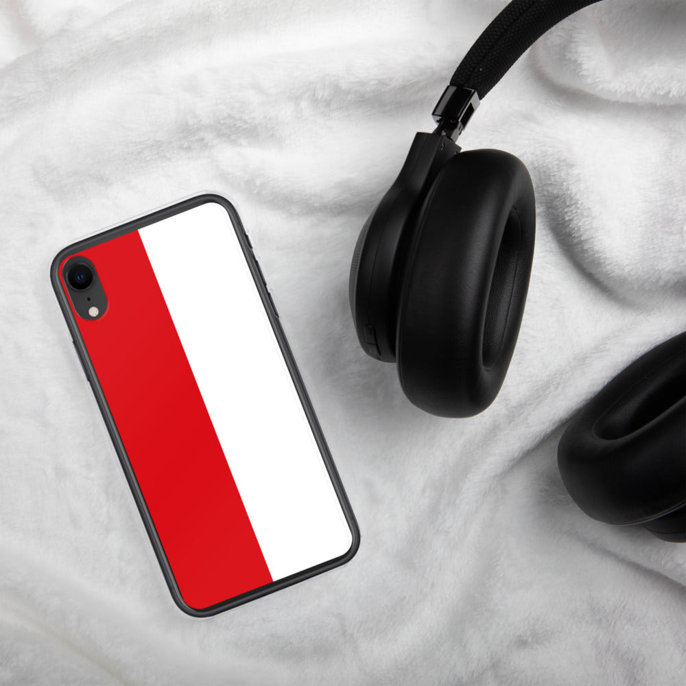 Coque iPhone Drapeau Alsacien Rot un Wiss (Rouge et blanc) - Ici & Là - T-shirts & Souvenirs de chez toi