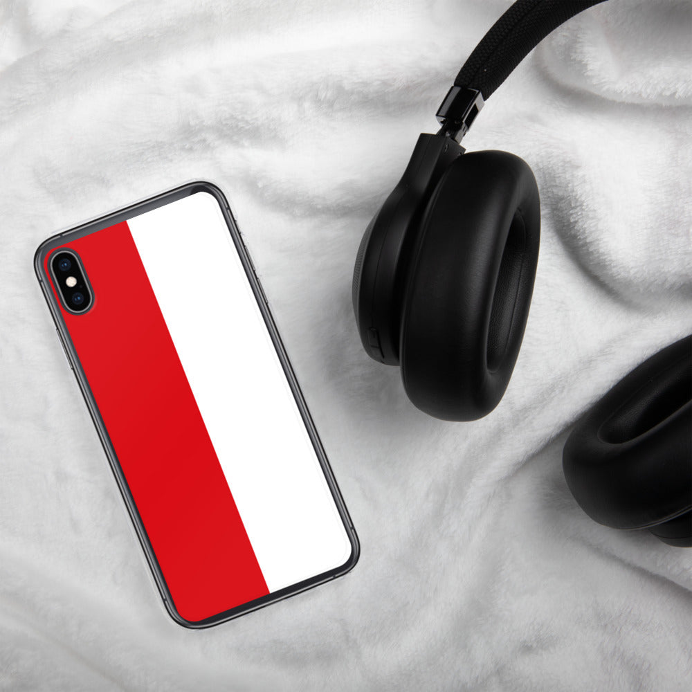 Coque iPhone Drapeau Alsacien Rot un Wiss (Rouge et blanc) - Ici & Là - T-shirts & Souvenirs de chez toi