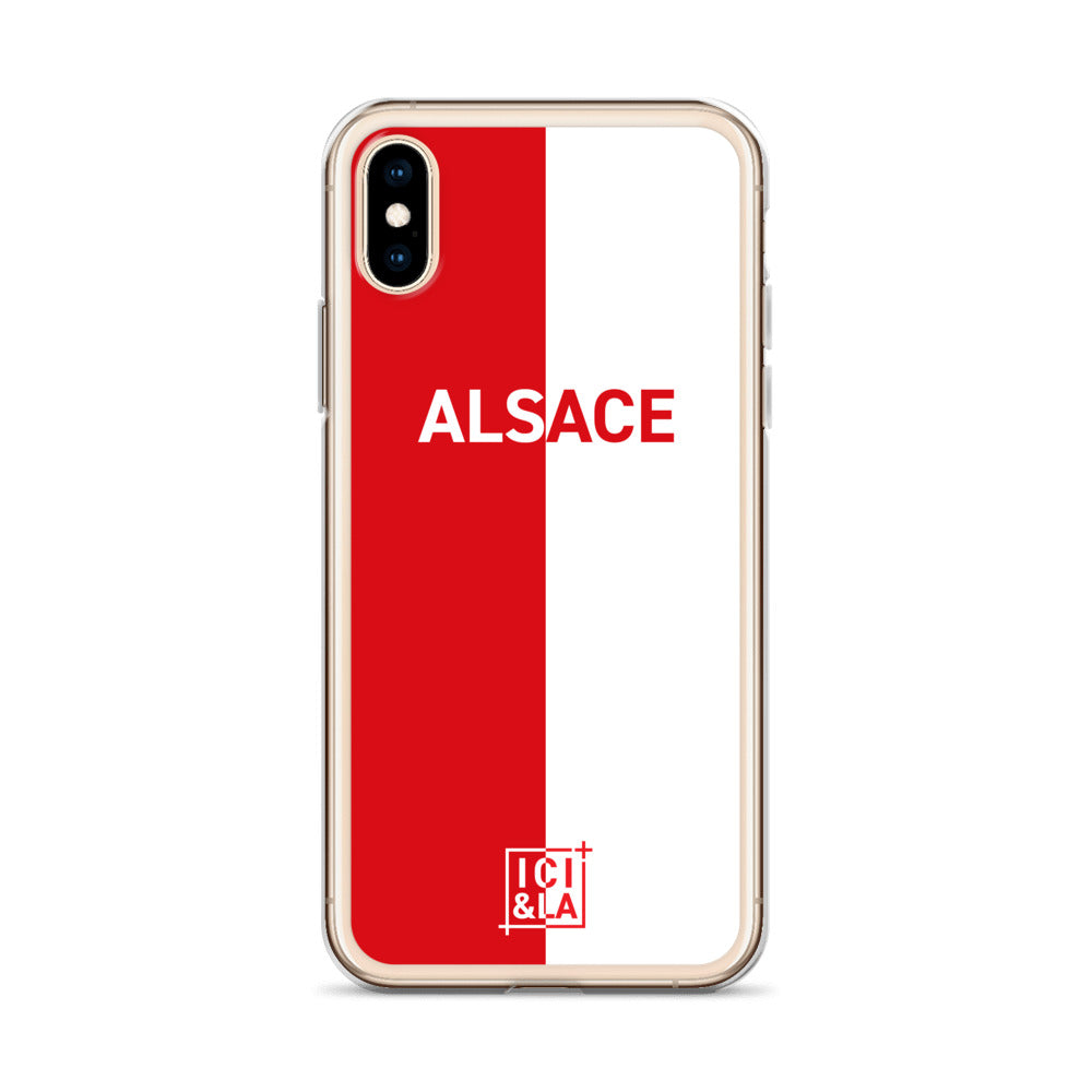 Coque iPhone Drapeau Alsacien Rot un Wiss (Rouge et blanc) Ici & Là - Ici & Là - T-shirts & Souvenirs de chez toi