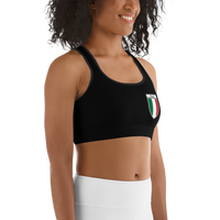 Thumbnail for Italia - Italienne - Soutien gorge de Sport noir au blason italien - Ici & Là - T-shirts & Souvenirs de chez toi